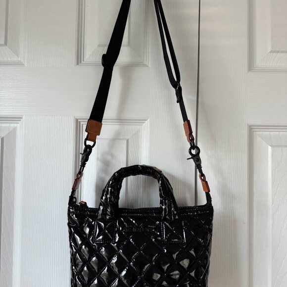 MZ Wallace Black Quilted Mini Bag with Tan Accents - Picture 2 of 14